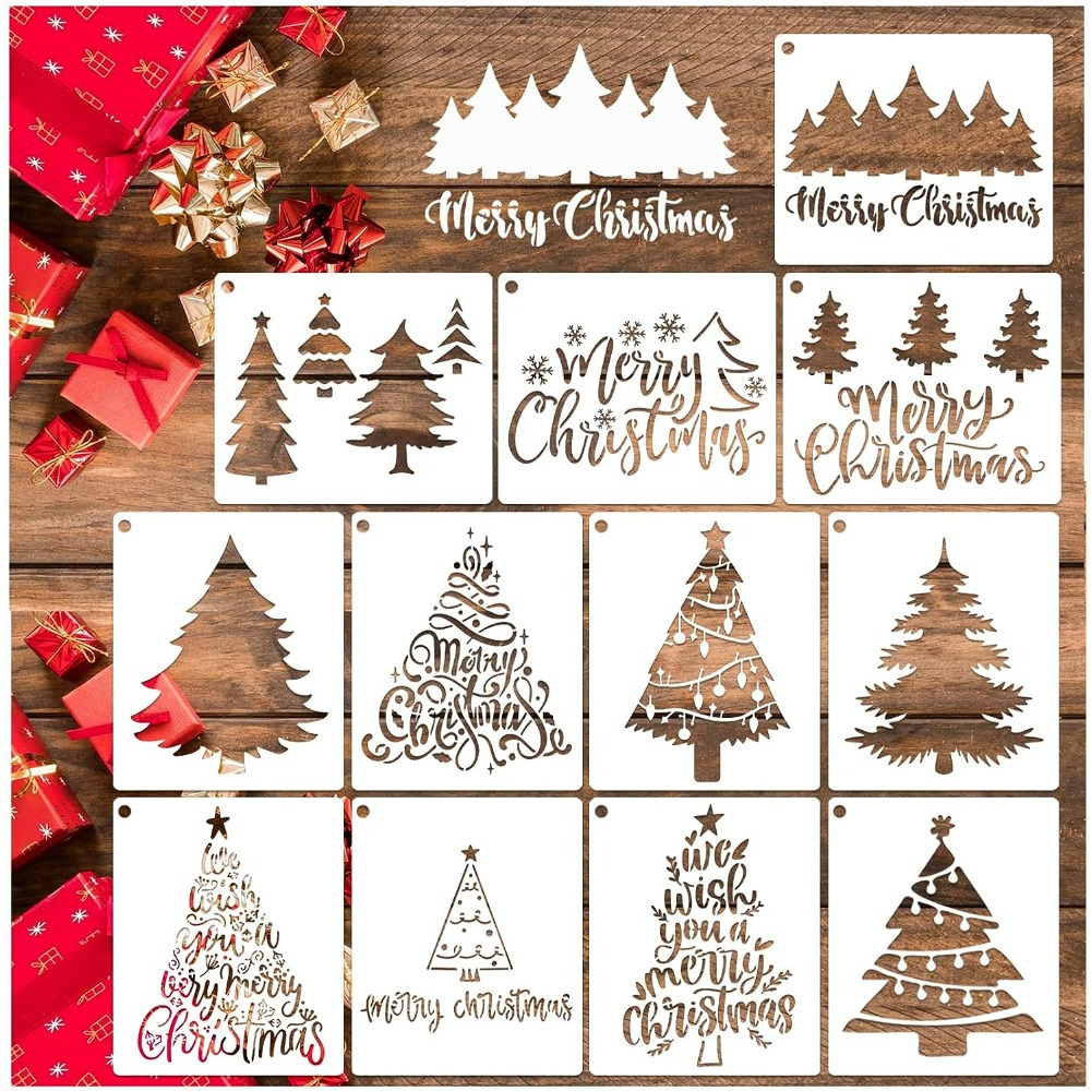 Christmas Tree Stencils Different Christmas Tree Pattern - Temu