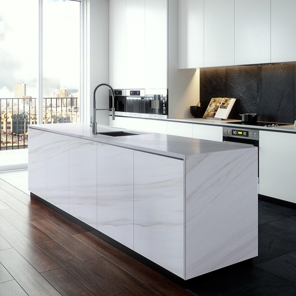 1 roll self adhesive wallpaper marble pattern self adhesive contact paper peel and stick waterproof removable living room kitchen bedroom dormitory wallpaper furniture refurbishment wallpaper details 3