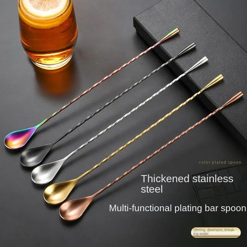 Long Threaded Cocktail Spoon Bar Mixing Spoon With 304 - Temu