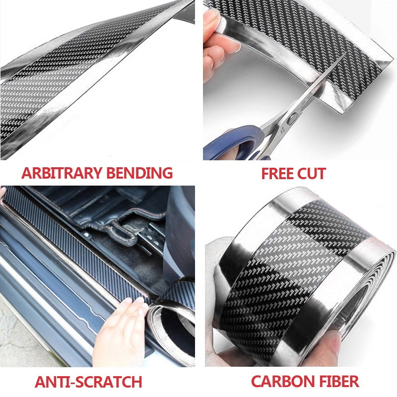 Car Door Anti Collision Strip Sill Strip 5d Carbon Fiber - Temu