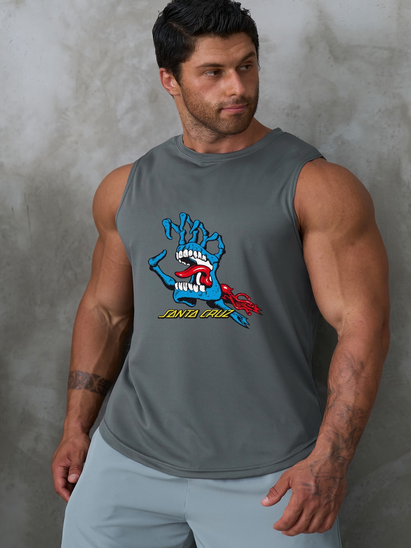 Camiseta sin mangas de entrenamiento para hombre, estampado a mano, de  secado rápido, para gimnasio, fisicoculturismo, casual, sin mangas