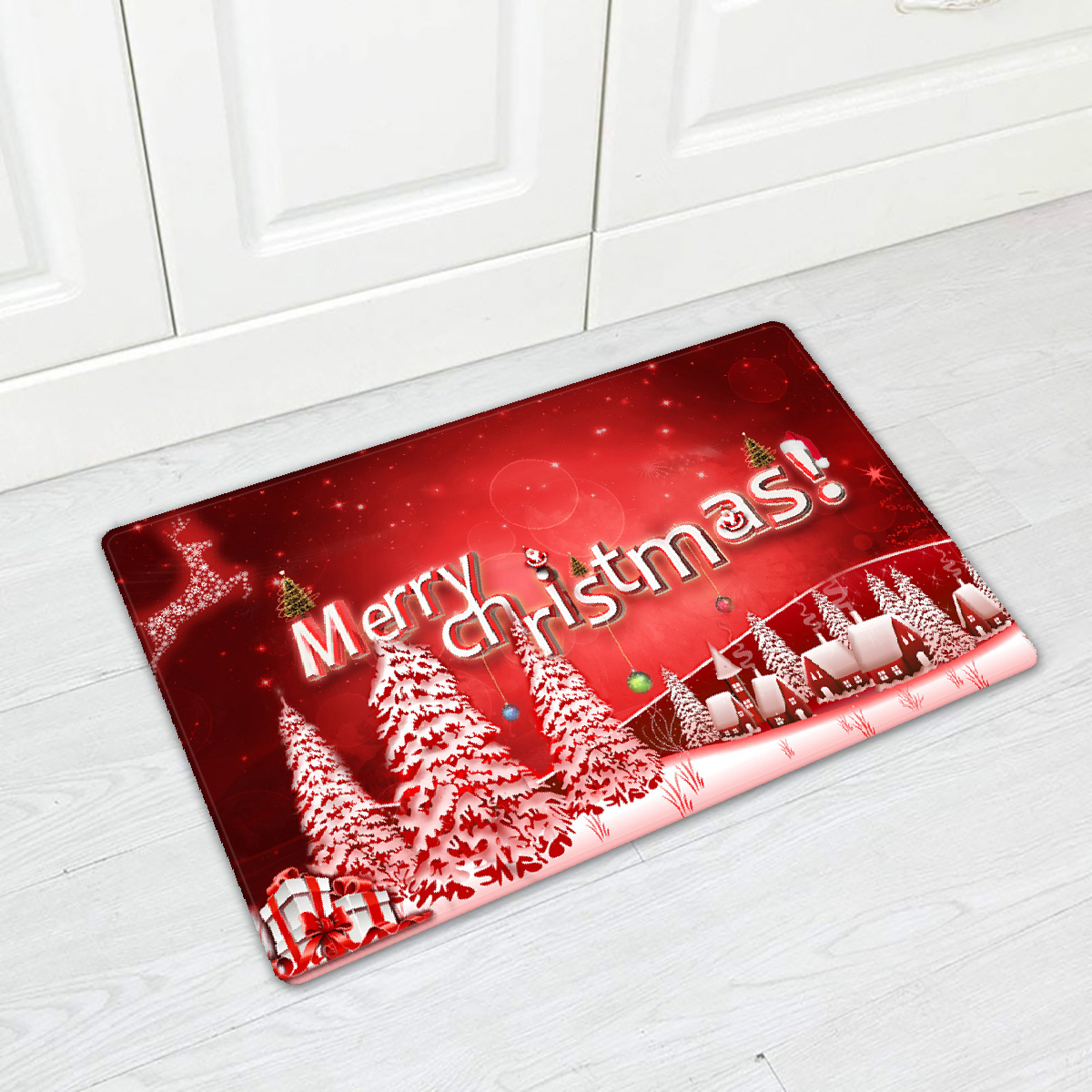 Black and Friday Deals 2023 LSLJS White Christmas Door Mat Kitchen