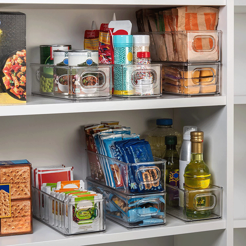 Stackable Refrigerator Organizer Bin Clear Kitchen Pantry - Temu