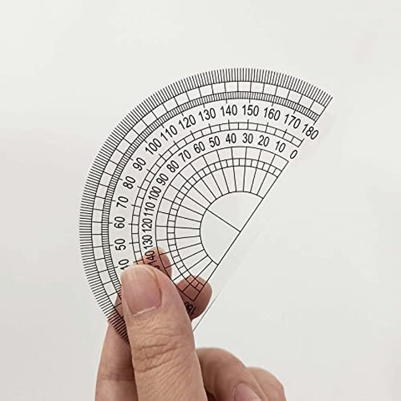 Plastic 180 Degree Protractor with 6 inch Ruler, Clear