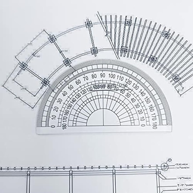 Plastic 180 Degree Protractor with 6 inch Ruler, Clear