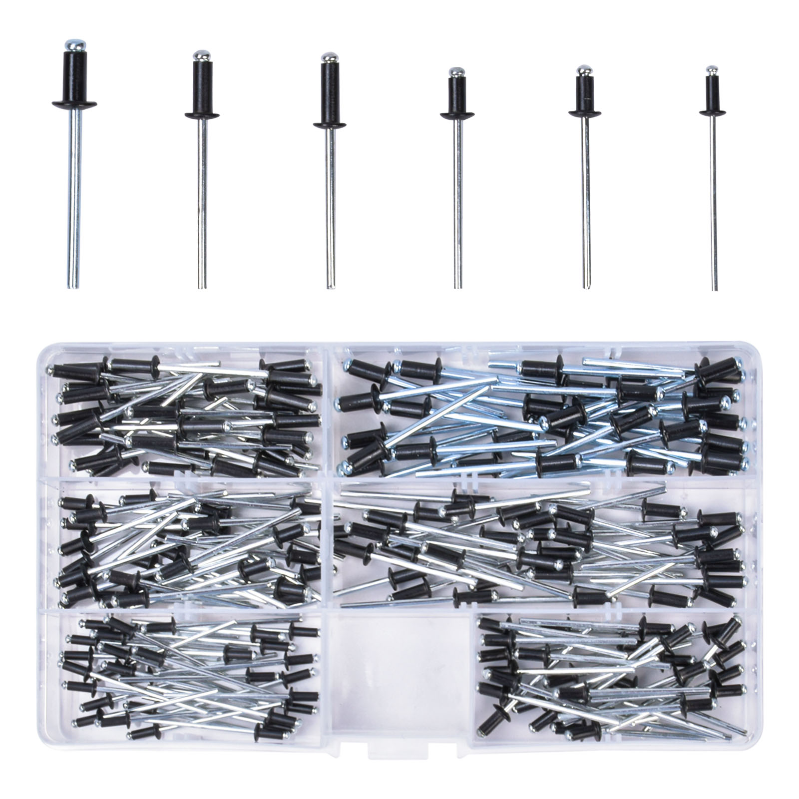 SIZEJIN 505pcs Aluminum Pop Rivets for Metal, Blind Rivets Assortment Kit,  1/8 3/16 5/