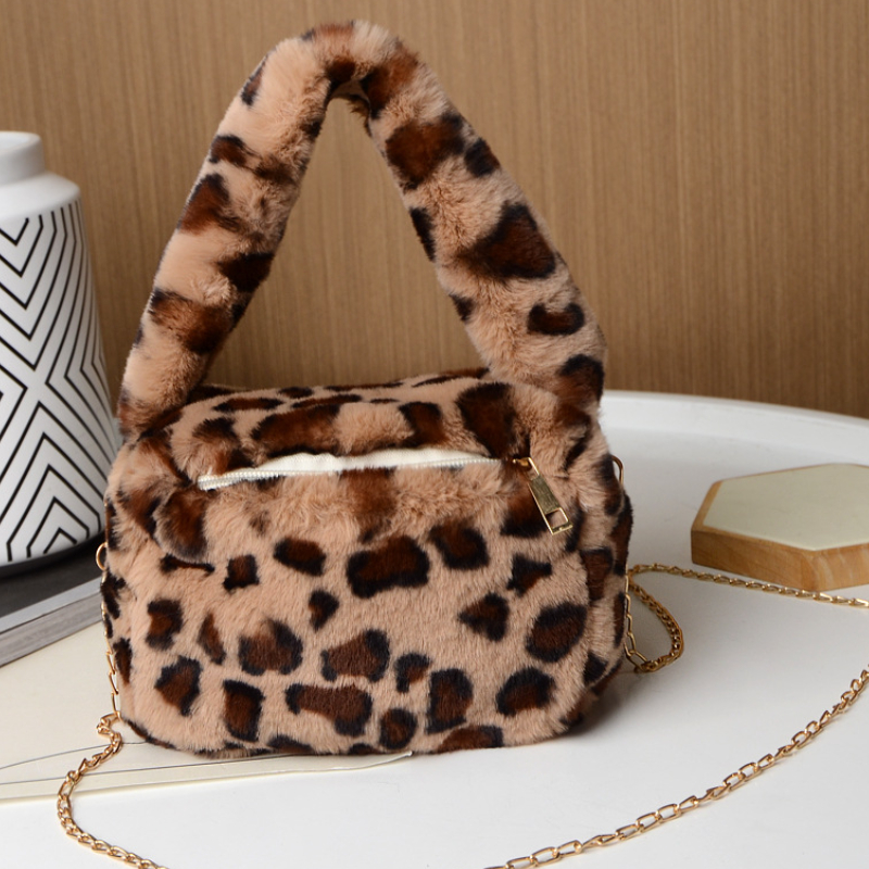 L Cow print leather shopper bag