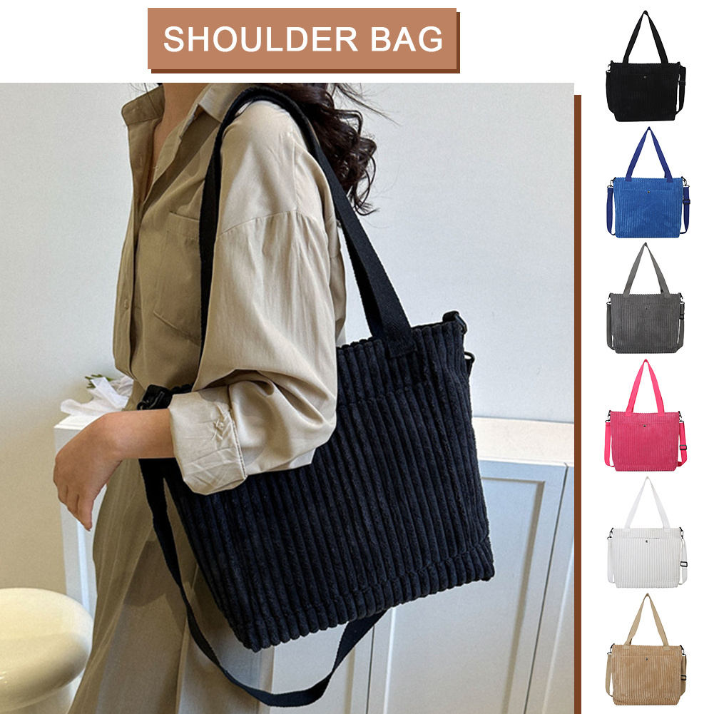 Women's Aesthetic Corduroy Tote Bag