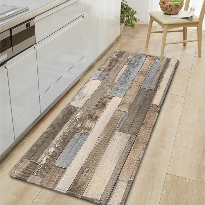  Anchor - Alfombra de piso de cocina con impresión de grano de  madera, decoración del hogar, alfombra antideslizante y absorbente para  baño, A3, 19.7 x 31.5 in : Hogar y Cocina