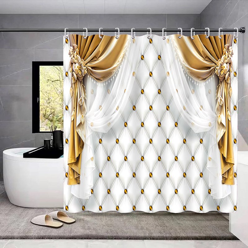 Sparkling Diamond Pattern Shower Curtain Set, Black Bathroom Set With  Shower Curtain & Mats, Colorful Modern Bathroom Waterproof Curtain With 12  Hooks,, Bathroom Accessories - Temu