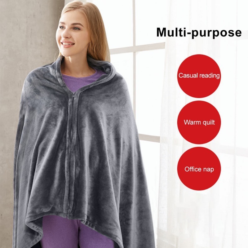 Electric Heated Shawl Blanket Flannel Usb Cordless Wrap For With Zipper,  Adjustable 3 Levels Temperature, Wearable Portable Throw Poncho Wrap For  Shoulder And Neck - Temu