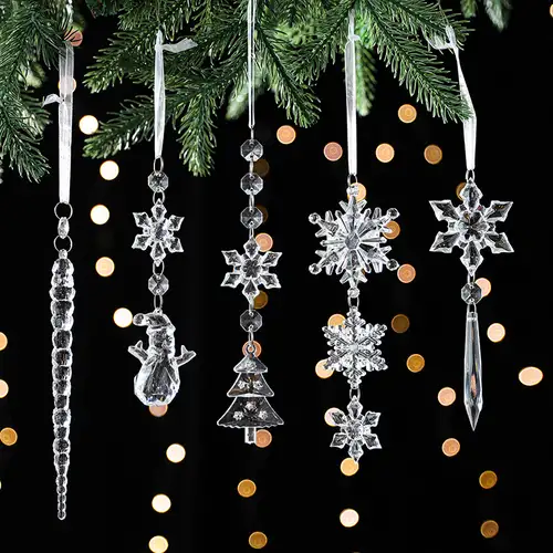 6-50Pcs Simulation Ice Xmas Tree Hanging Ornament Fake Icicle Prop Winter  New Year Party Christmas Tree Hanging Decoration 5Z - AliExpress