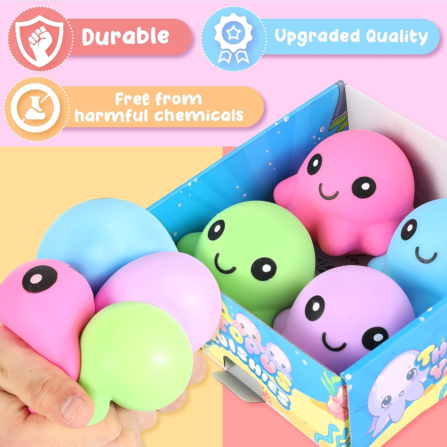 Octopus Stress Balls 4pcs Sensory Fidget Toys