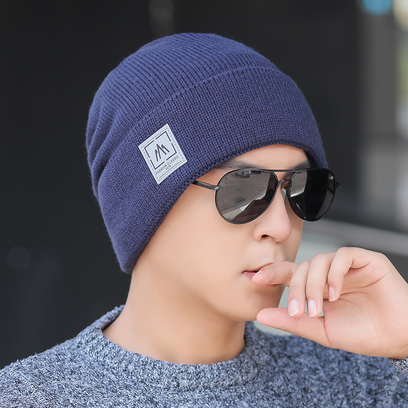 Knitted Men Hat Casual Winter Warm Male Beanies Homme - Temu