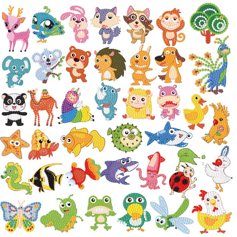 12pcs 5D Diamond Painting Stickers Kits for Kids - Cute Cartoon Underwater  Species Theme - Arts and Crafts for Kids Ages 8-12 Being Creative to Gem  DIY Diamond Sticker to Be Kids
