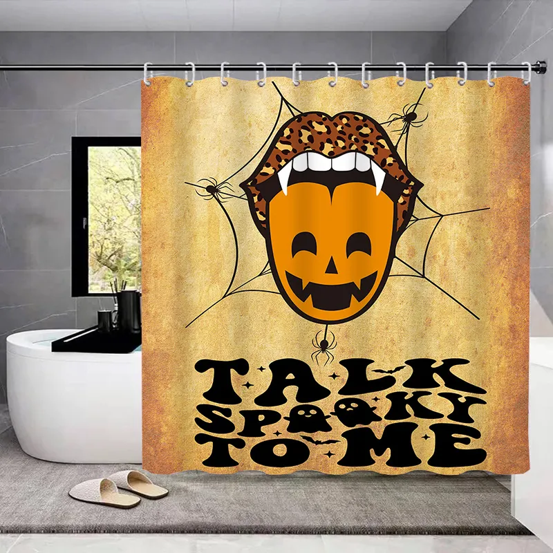 ulæselig heldig have Halloween Scary Face Shower Curtian, Waterproof Shower Curtain Set With 12  Hooks, Toilet Covers Seat Bath Mats Bathroom Non-slip Rug Carpet Curtain  For Windows Bathroom Accessories, Home Decor - Temu