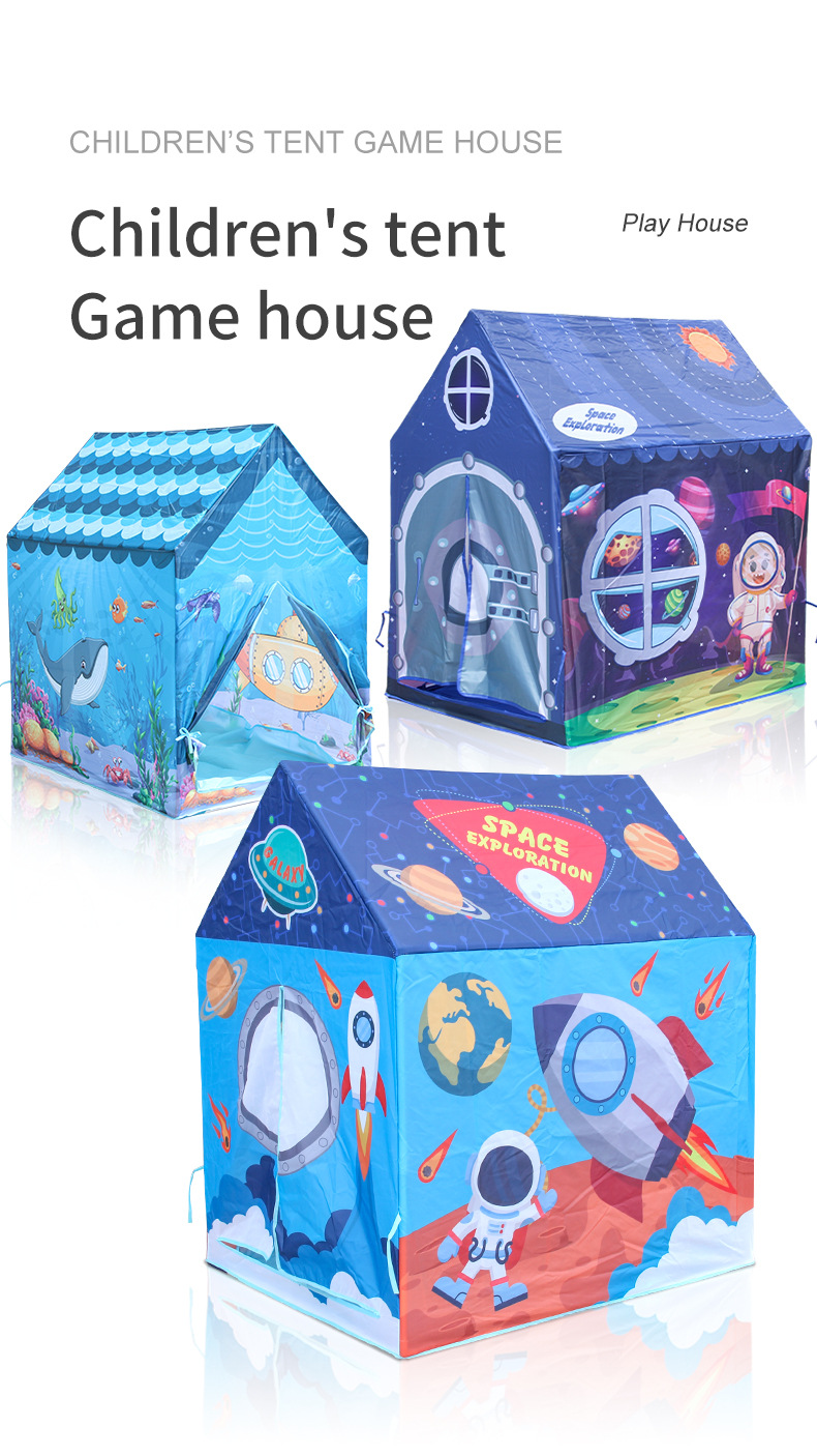 Tienda de campaña para niños, casa de juegos para interiores y exteriores,  castillo grande, casa de juegos, nave espacial, espacio exterior, cohete