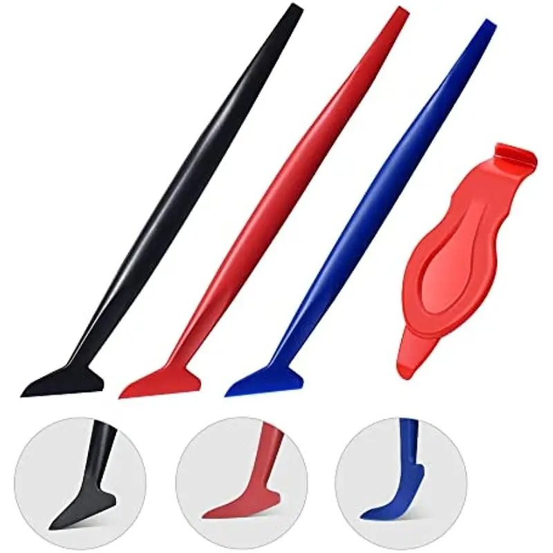 Vinyl Wrap Tools 4pcs Flexible Micro Squeegee Curves Slot Tint Tool With  Different Hardness Corner Squeegee Vinyl Wrap Tool Kit For Car Wrapping
