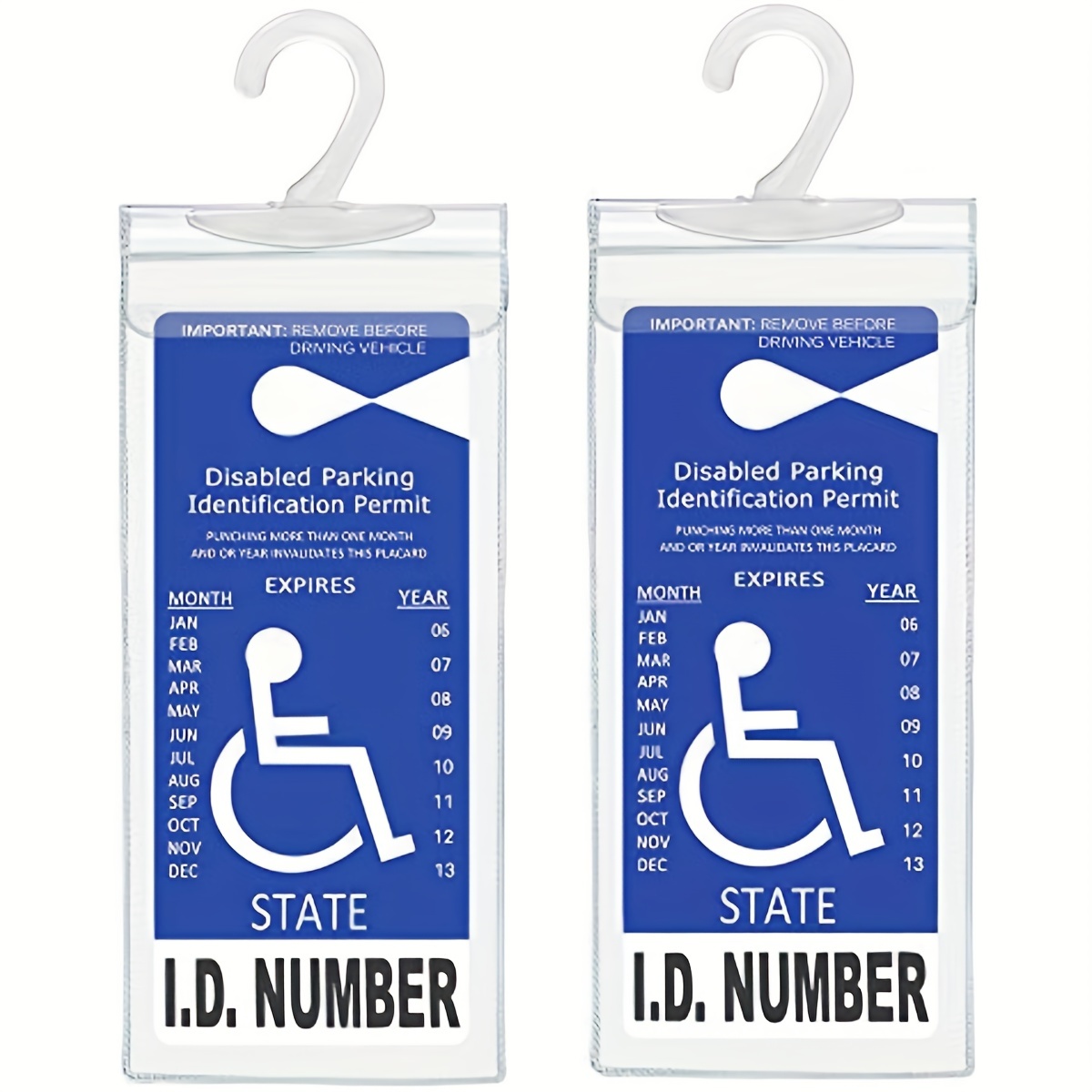Handicapped Parking Placard Holder, Ultra Clear Handicapped Parking Permit  Placard Cover With Large Hanger