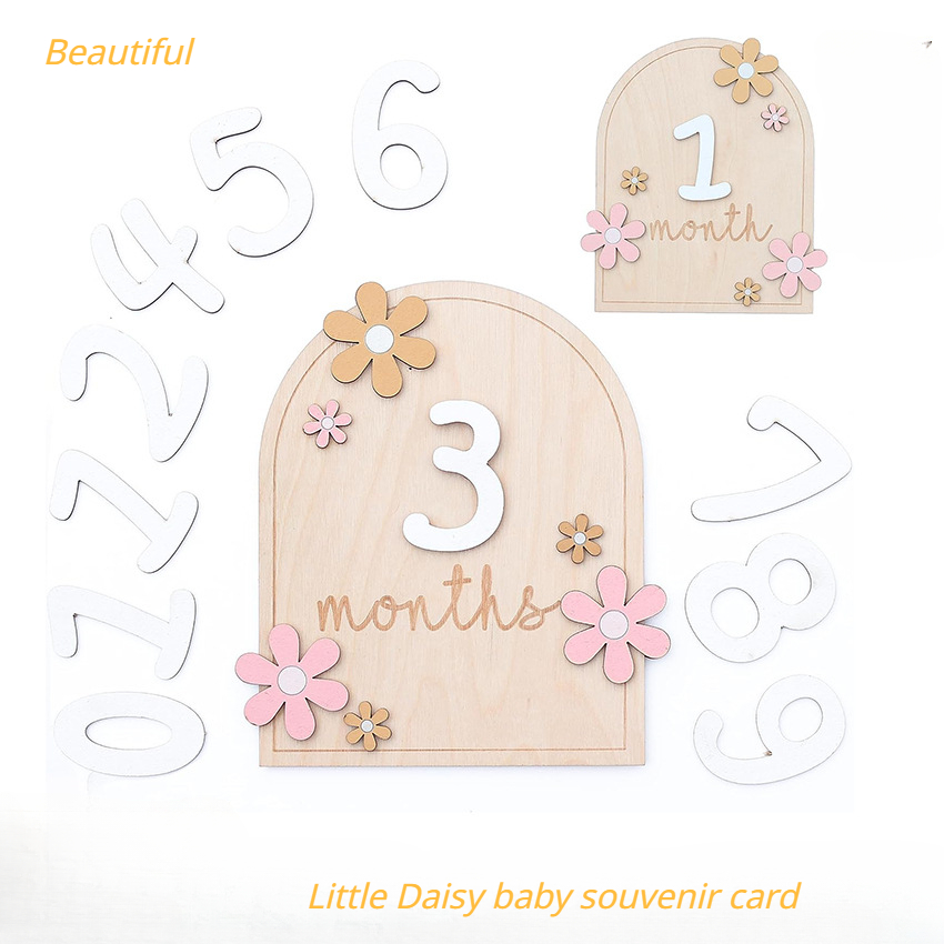 PC couleur C-12 Cartes de jalons en bois pour anniversaire de bébé, cartes  d'enregistrement mensuel pour naissance de nouveau-né, cadeaux pour fête  prénatale, accessoires de photographie