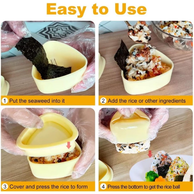 3PCS/Set DIY Sushi Mold Onigiri Rice Ball Food Press Triangular