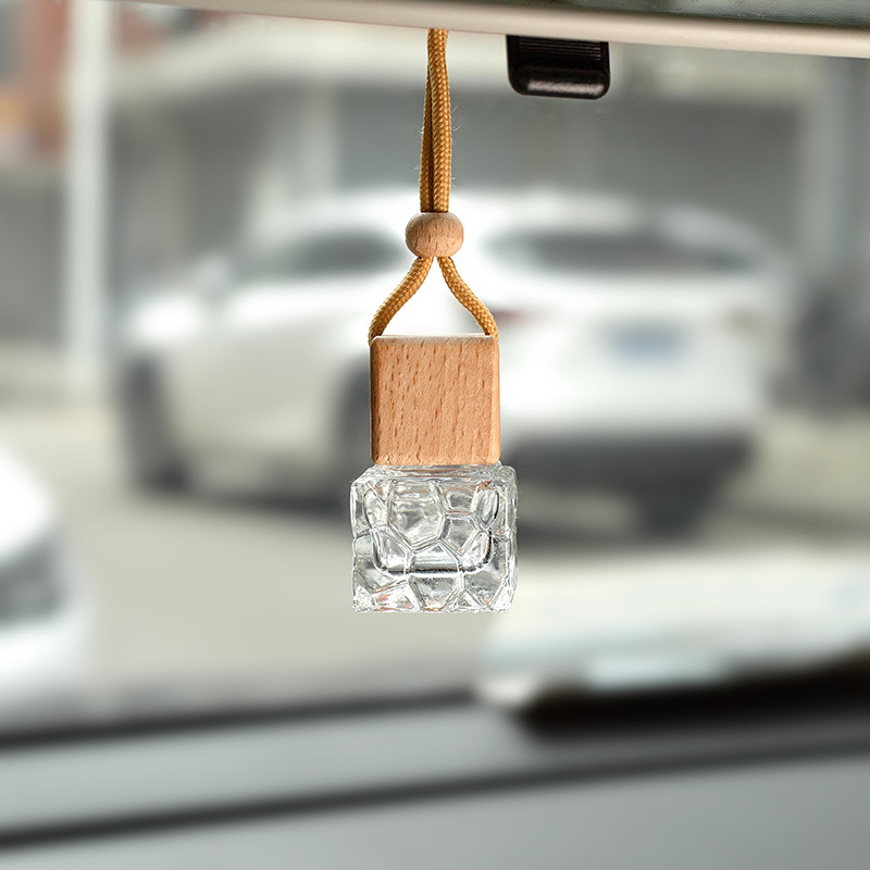 Car Aromatherapy Glass Bottle Pendant Empty Clear Essential - Temu