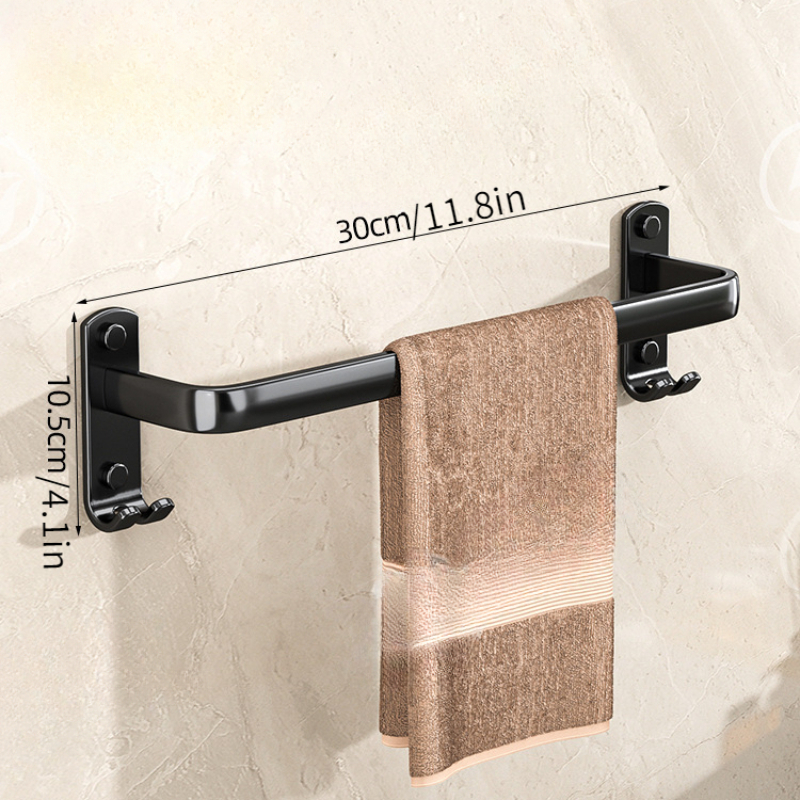 Double Bath Towel Bar Holder Bathroom Towel Hanger Rail Wall