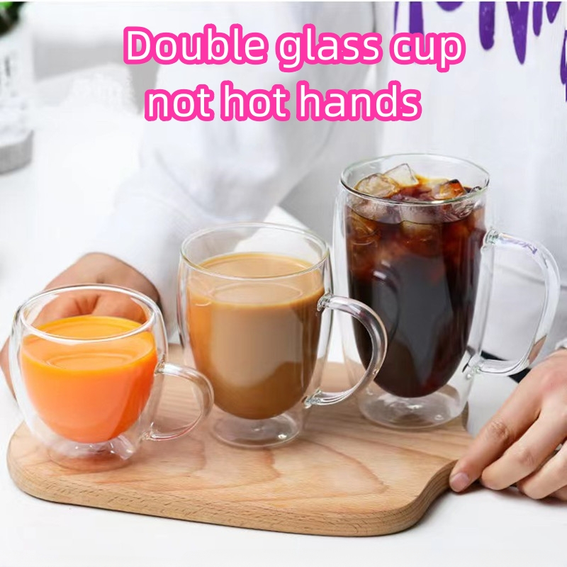 Glass Coffee Mugs, Double-walled Espresso Coffee Cups, Heat Insulated Water  Cups, Summer Winter Drinkware, Birthday Gifts - Temu
