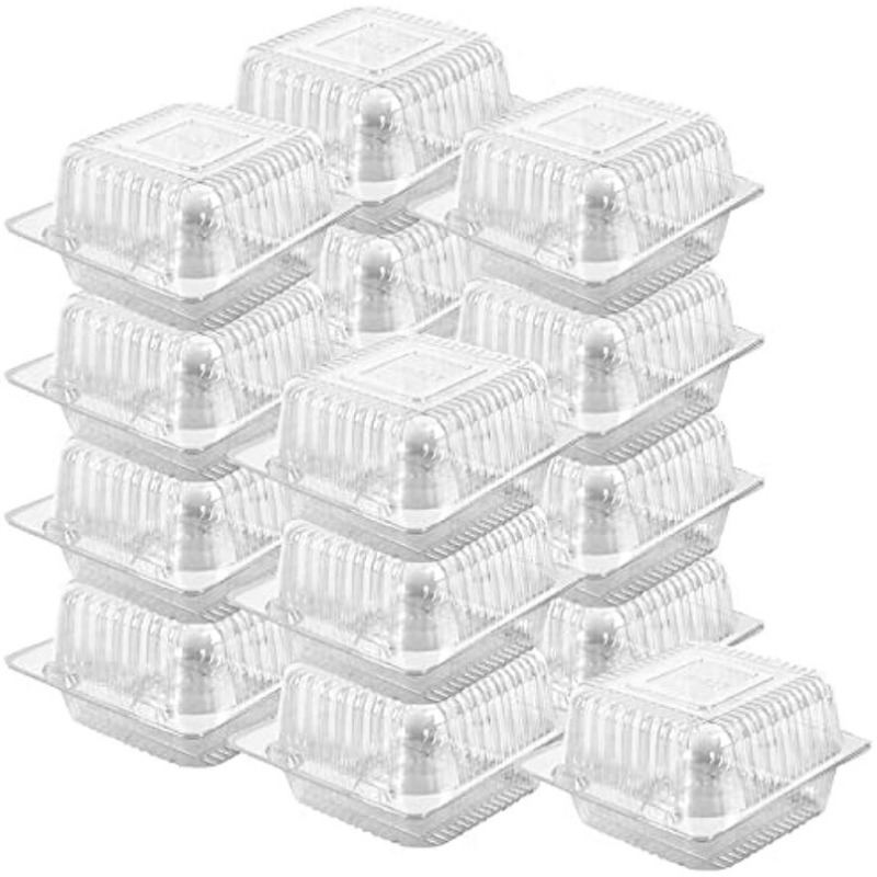 Smygoods Envases de plástico para alimentos, contenedores para llevar,  contenedor de comida con bisagras [paquete de 25] Tamaño: 8 x 8 x 33/8