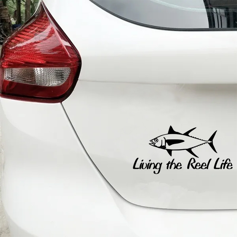 Living Reel Life Fishing Car Stickers Laptop Water Bottle - Temu