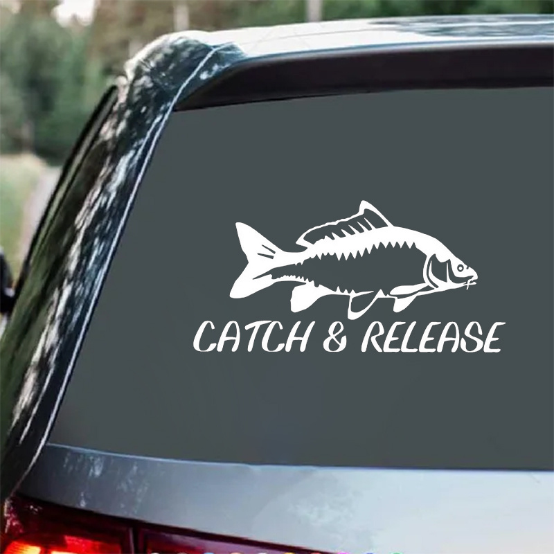 Fish Hunter Fishing Funny Vinyl Die Cut Bumper Car Stickers - Temu