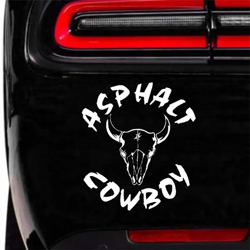 ASPHALT COWBOY Vinyl Decal Sticker For Diesel Trucks, Farm Tractors & Mud Vehicles - Custom Text & Design, Oracal Material, Multi-Placement