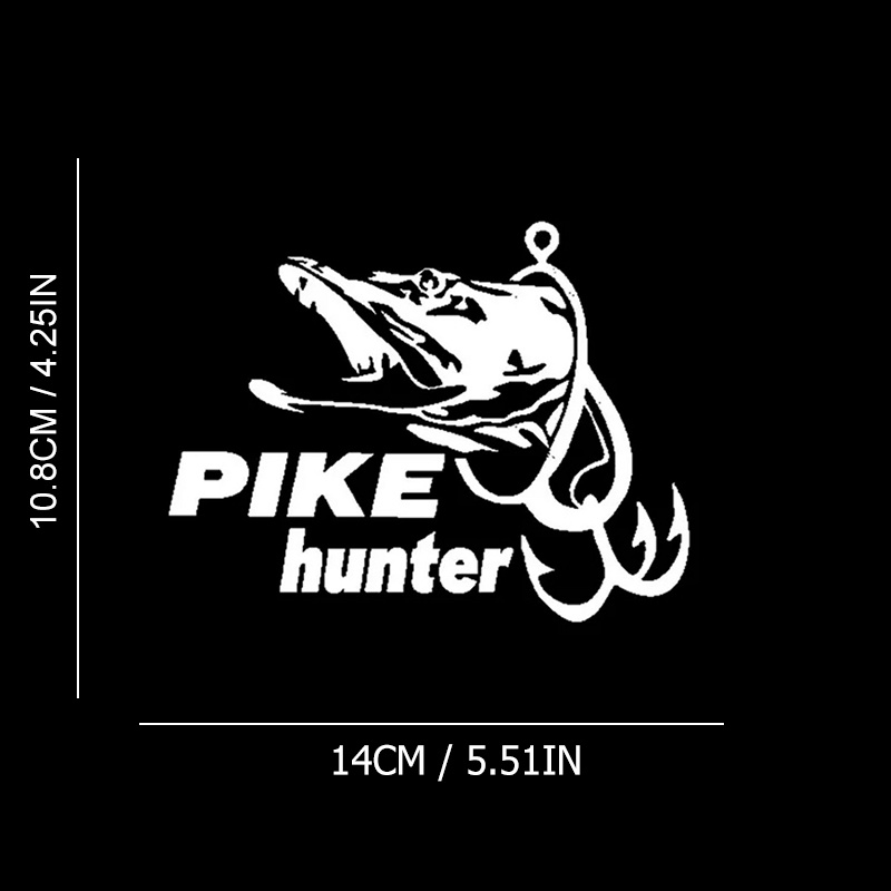 Pike Hunter Hook Fishing Vinyl Die Cut Bumper Car Stickers - Temu