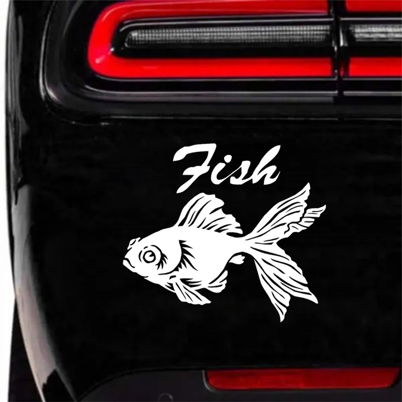 Golden Fish Animal Design Car Sticker For Laptop Truck Phone