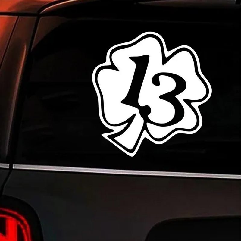 4 LEAF CLOVER 13 Car Stickers For Laptop Water Bottle Car Truck Van SUV  Motorcycle Vehicle Paint Window Wall Cup Toolbox Guitar Scooter Decals