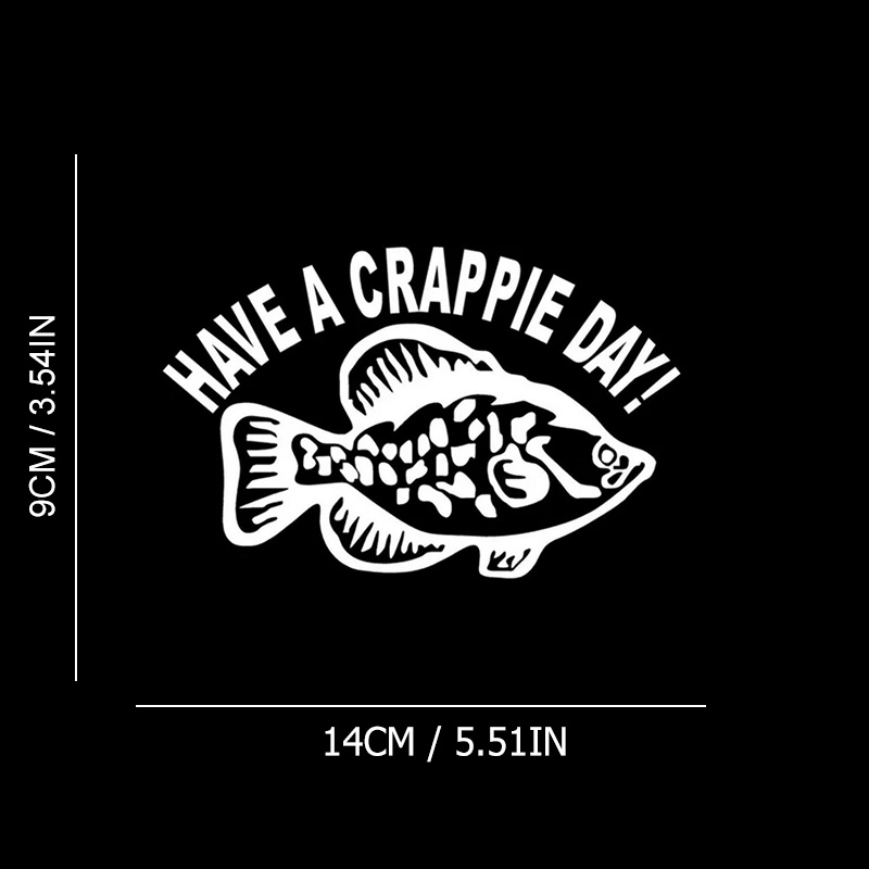 A Crappie Day! Fishing Vinyl Die Cut Bumper Car Sticker - Temu