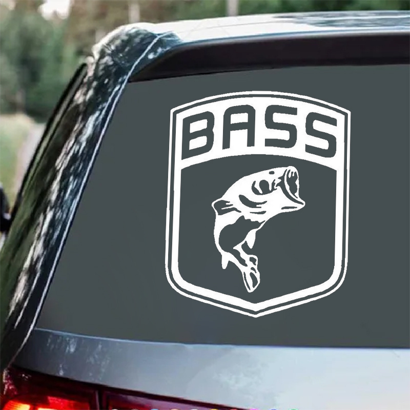 Bass Fish Sticker Decal Fishing Bumper Fish Auto Decal Car Truck Boat  Windows Cups, Laptops, Coolers Motorcycle Stickers Decals Car Accessories