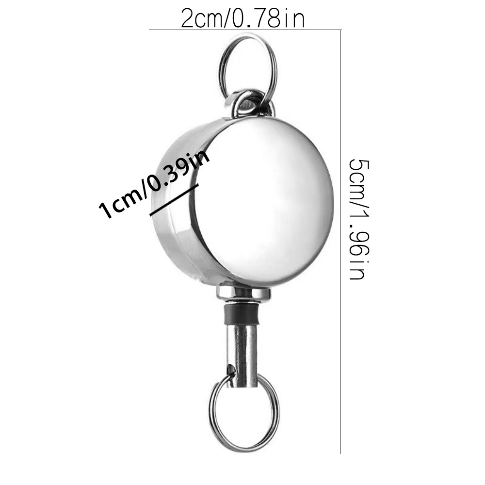 1pc Retractable Keychain Badge Holder Reel With Multitool