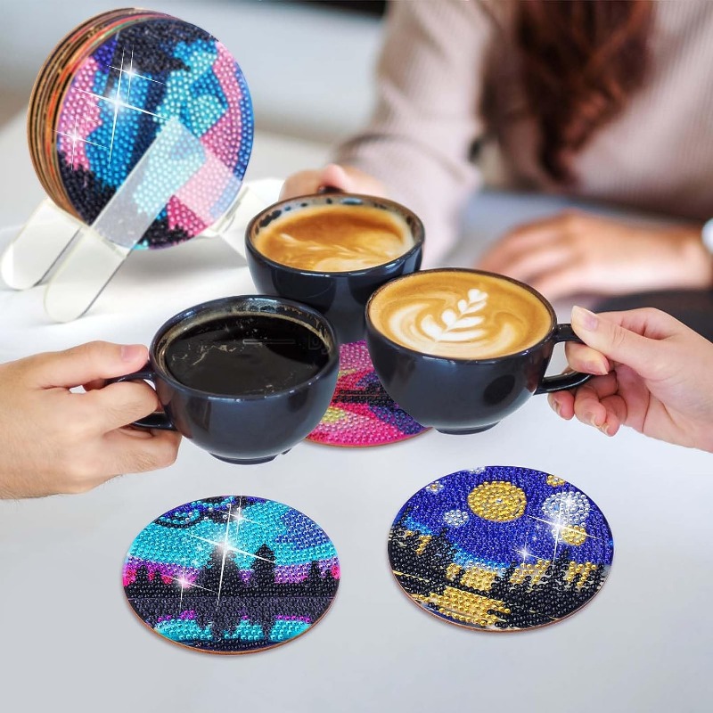 6 PCS Diamond Painting Coasters Kits, Starry Sky Picture Diamond Painting  Coasters with Holder, Diamond Art Kits for Beginner Adults Kids Art Craft