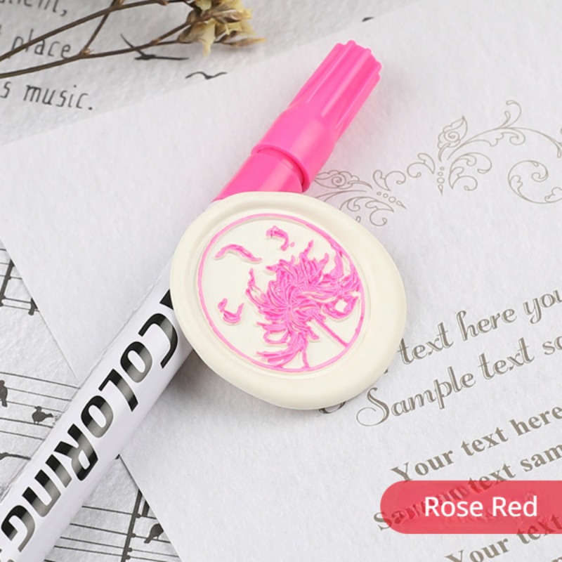 Sealing Wax Coloring Pen, Wax Seal Pen, Gold Silver White Rose