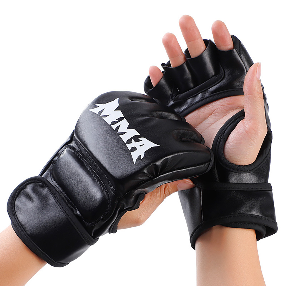 1 pair boxing gloves half finger mma boxing gloves thickened gloves fighting boxing gloves