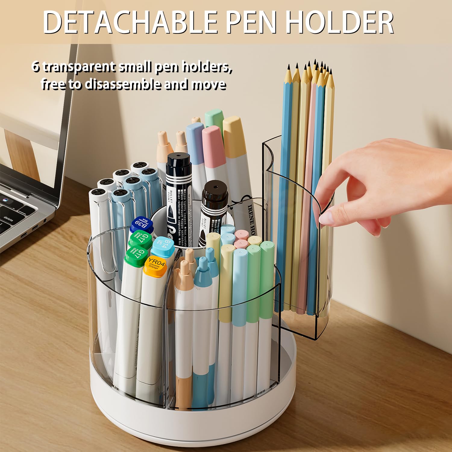 Desk Pencil Pen Holder, 3 Slots 360-Degree Spinning Pencil Pen Desk  Organizers, Desktop Storage Pen Organizers Stationery Supplie 