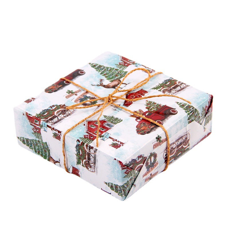 Christmas Gift Wrapping Paper Flowers Bouquet Gift Box Packaging