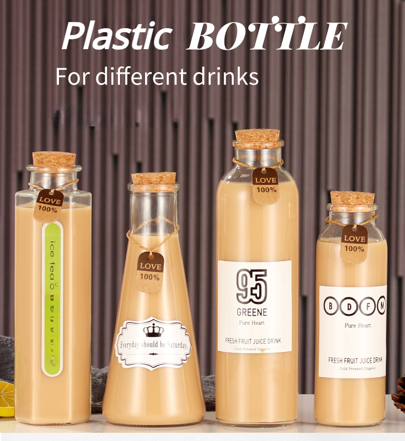 10pcs Plastic Cans Beverage Bottles Sealed Can Milk Tea Juice