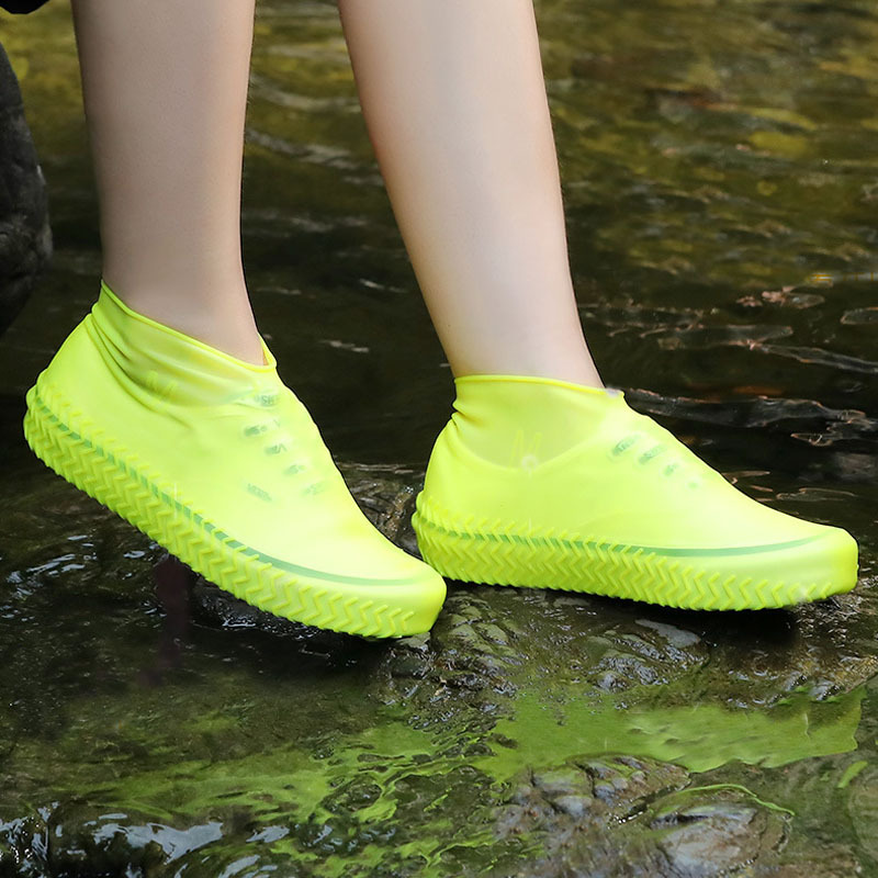Couvre-chaussures de pluie en Silicone, imperméables, antidérapants,  réutilisables, pour l'extérieur, 2 pièces