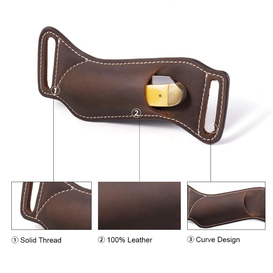 Gentlestache Belt Knife Sheath, Knife Holster, Horizontal Knife Sheath for  Belt EDC Knife Holster Belt, Compact Draw Knife Holster