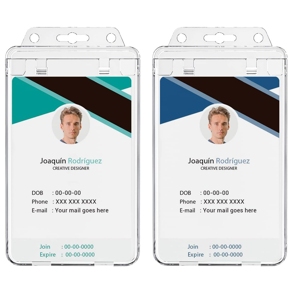MYSUNBAR Porte-badge avec cordon mignon, étui vertical pour carte  d'identité, porte-carte d'identité, porte-carte avec compartiments pour  cartes