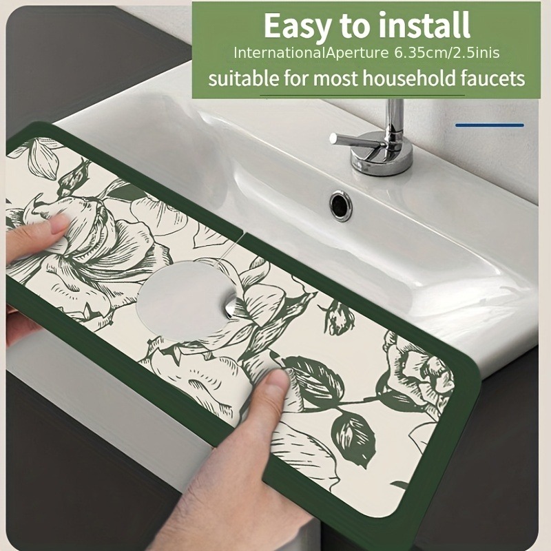 2pcs Fantasy Style Faucet Draining Mat, Faucet Absorbent Mat For Kitchen  Sink, Diatom Mud Sink Faucet Absorbent Mat, For Bathroom & Kitchen (A) -  Yahoo Shopping