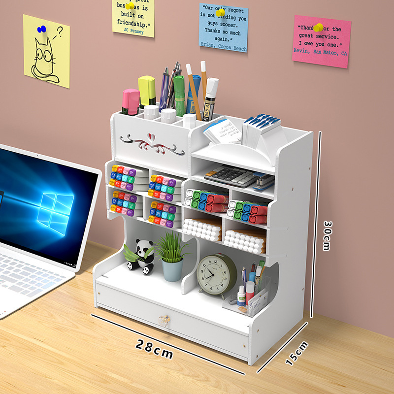Slanted Pen Holder, Drawer Type Office Supplies Stationery Box, Desk  Organizer, Kids' Desktop Marker Storage Box