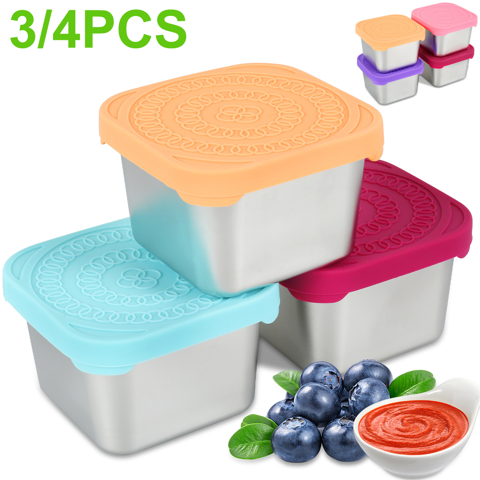 Containers Stainless Steel Food Container With Silicone Lid - Temu